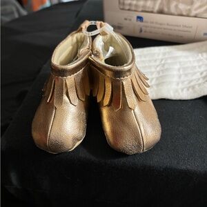 Gold Baby Moccasins